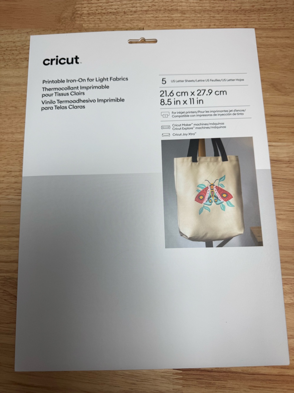 Cricut Printable Iron-On for Light Fabrics - 5 Sheets in Pack
